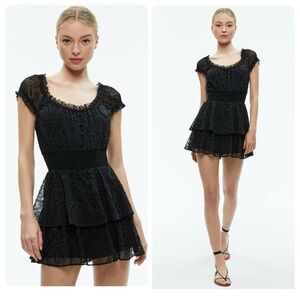 Alice + Olivia Black Lace Romper